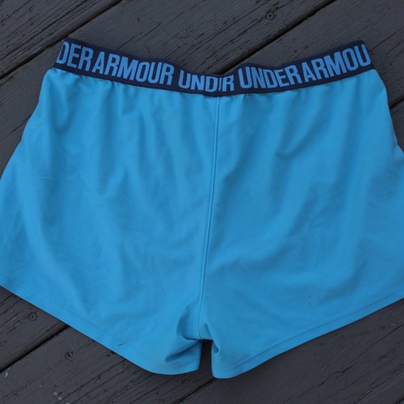 UNDER ARMOUR Turquoise Light Blue Shorts Size S - Picture 2 of 2